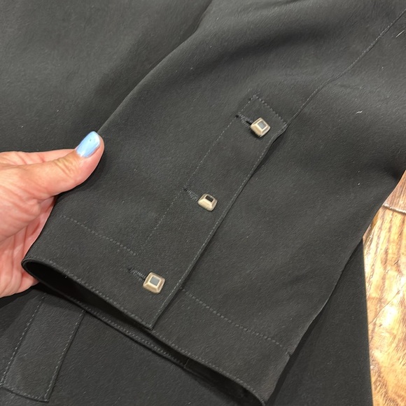 Manteau Et Dieu créa la femme Long Black Coat Size 36 - Picture 3 of 5